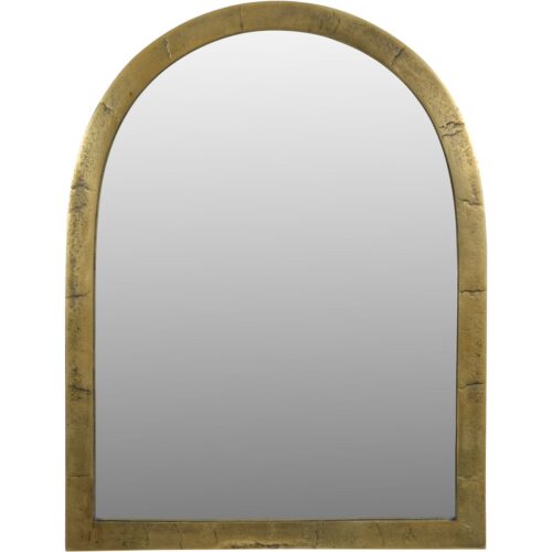 libra arched brass mirror