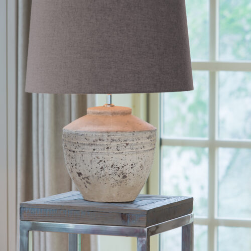 toba antique grey lamp with shade