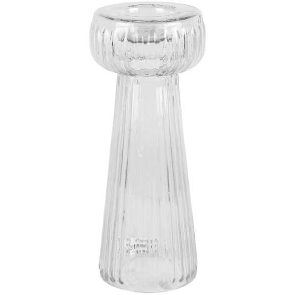 clear glass tall t light holder
