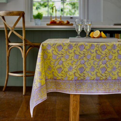 lemon berry cotton table cloth
