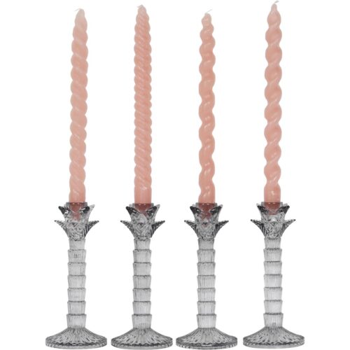 libra grey glass candlesticks