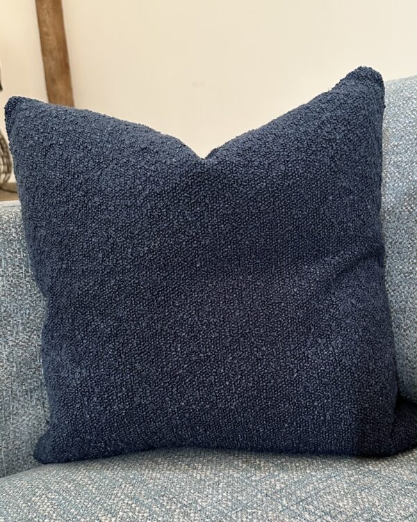 navy boucle cushion