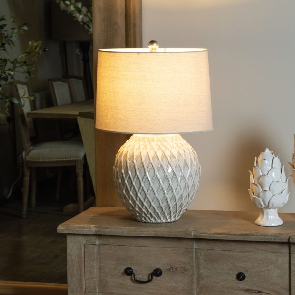 lattice ceramic table lamp by Hill