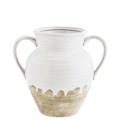 madam stoltz white and natural vase