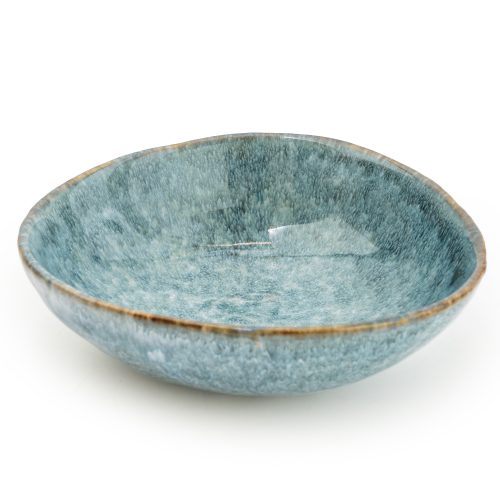 blue glazed trinket bowl