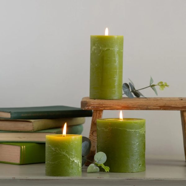 FERN GREEN UNSCENTED CANDLE 100MM