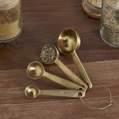 nkuku Mane Measuring Spoons - Brushed Gold