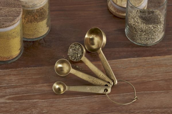 nkuku Mane Measuring Spoons - Brushed Gold